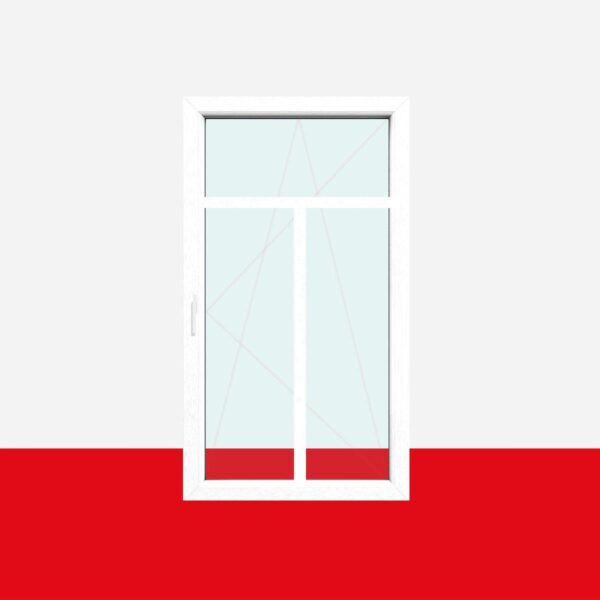 Sprossenfenster Typ 3 Felder Weiß 26mm T-Sprosse 1 flg Dreh-Kipp Kunststofffenster