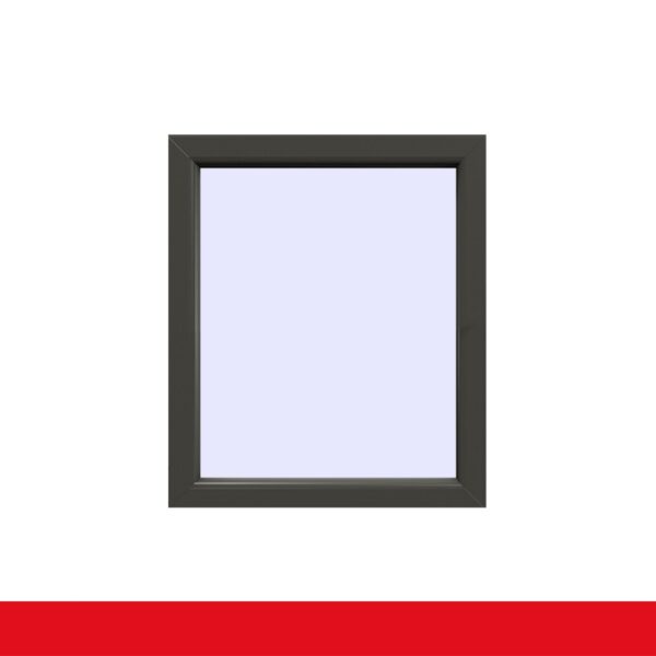 Festverglasung einflügeliges Fenster | Quarzgrau Glatt