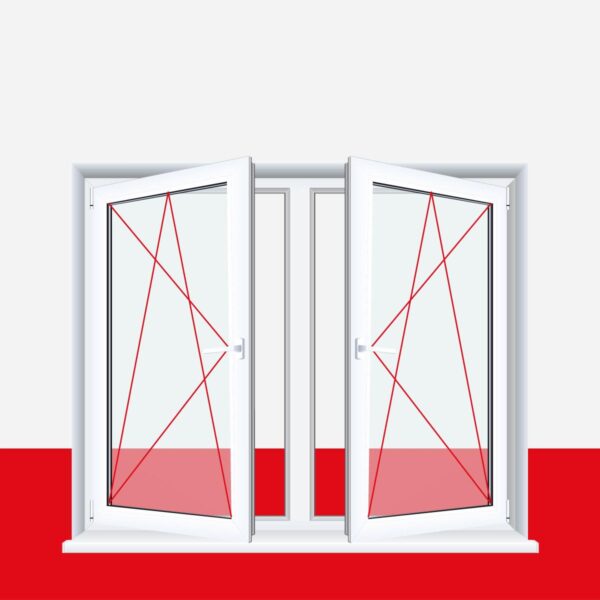 Pfostenfenster Delta Weiß 2flg. Kunststofffenster mit Pfosten
