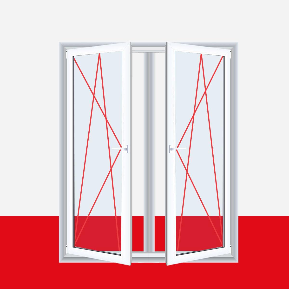 2-flüglige Balkontür Kunststoff Pfosten Anthrazit Glatt – Bild 2