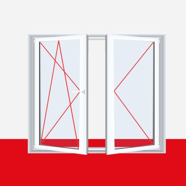 Stulpfenster Master Carre Weiß 2flg. Kunststofffenster mit Stulp