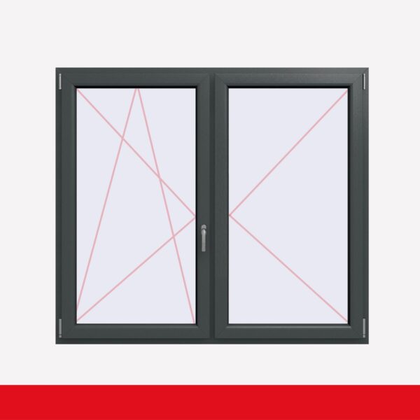 Stulpfenster Eisenglimmer Schiefer beidseitig 2 flg. D/DK Kunststofffenster mit Stulp
