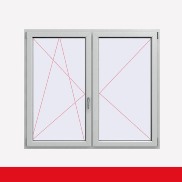 Stulpfenster Lichtgrau beidseitig 2 flg. D/DK Kunststofffenster mit Stulp