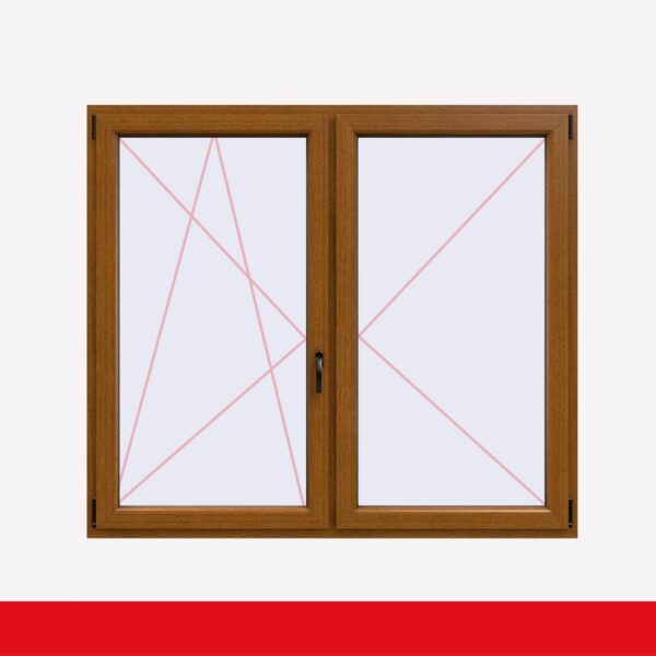 Stulpfenster Streifen Douglasie beidseitig 2 flg. D/DK Kunststofffenster mit Stulp