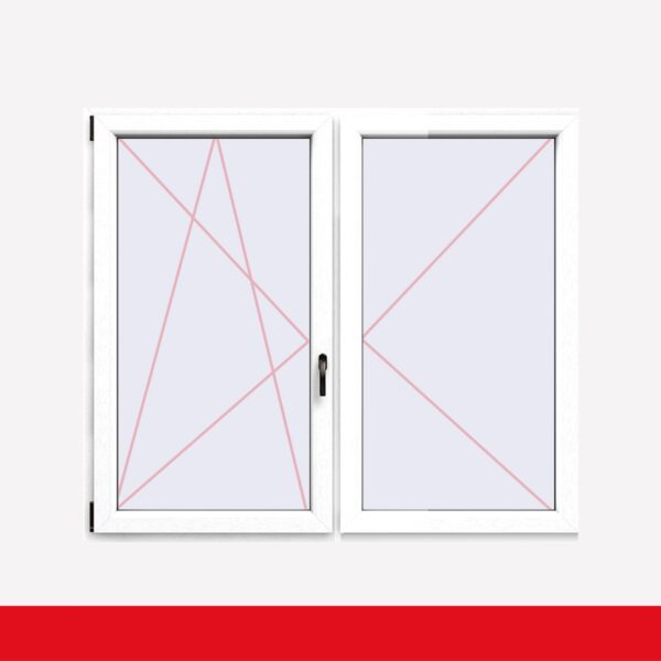 Stulpfenster Weiss FX beidseitig 2 flg. D/DK Kunststofffenster mit Stulp