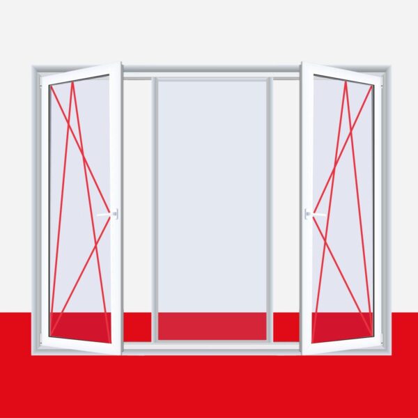 Fenster Master Carre 3 flg. Dreh-Kipp/Fest/Dreh-Kipp Kunststofffenster