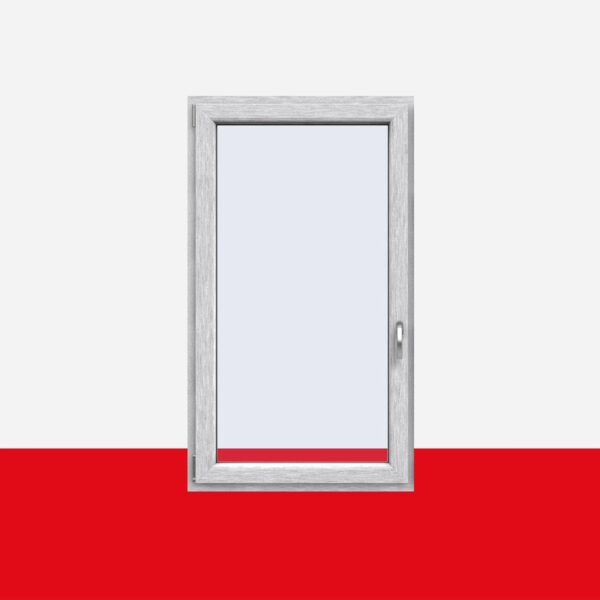 Kunststofffenster Aluminium Gebürstet (Innen und Außen) Dreh Kipp Fenster 1 flg.
