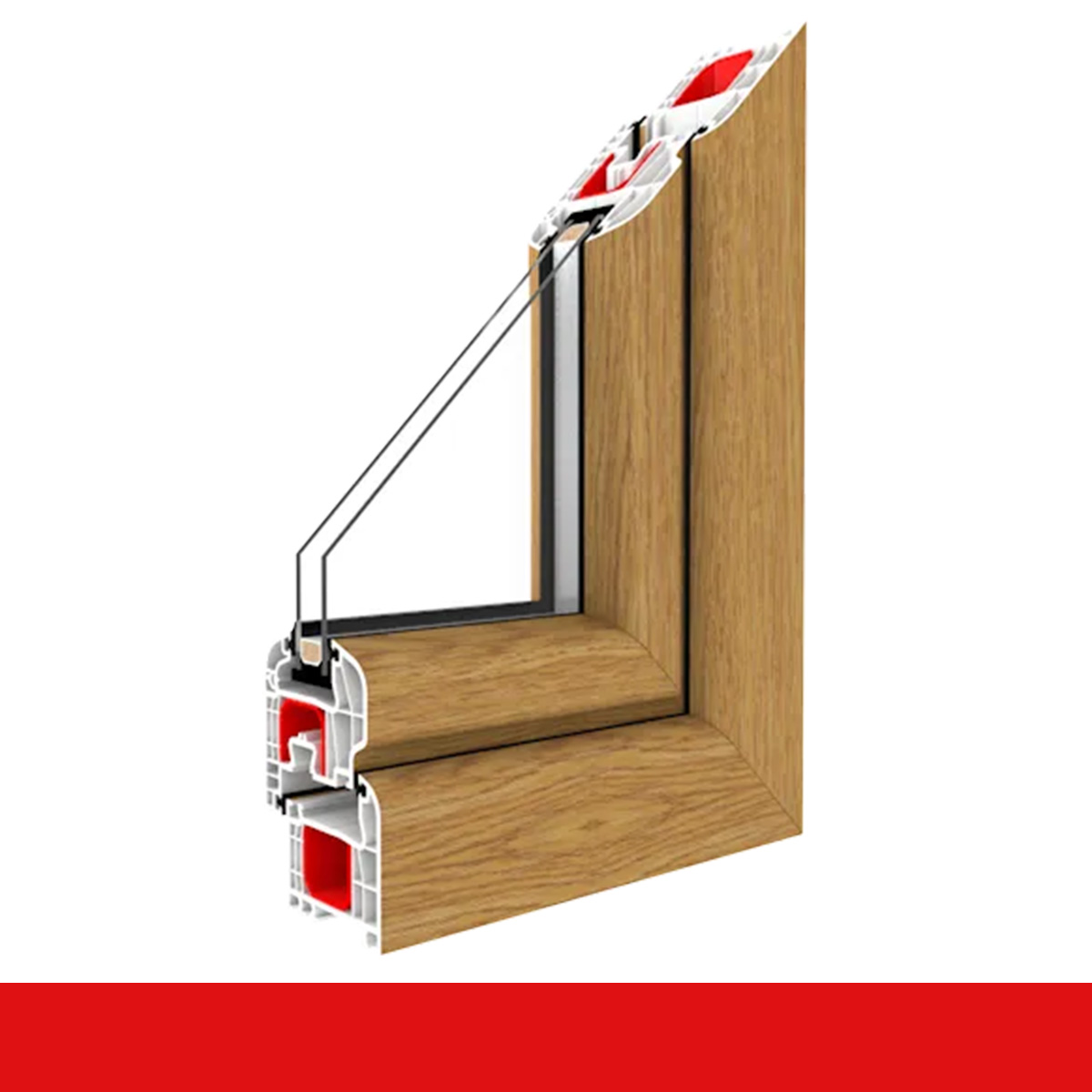 Kunststofffenster Badfenster Ornament Milchglas Eiche Natur