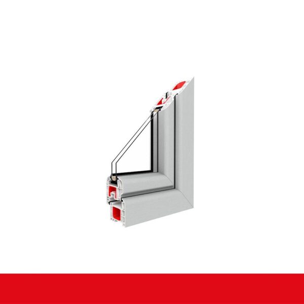 Kellerfenster Lichtgrau 4 Sicherheitspilzzapfen abschließbarer Griff / Dreh/Kipp