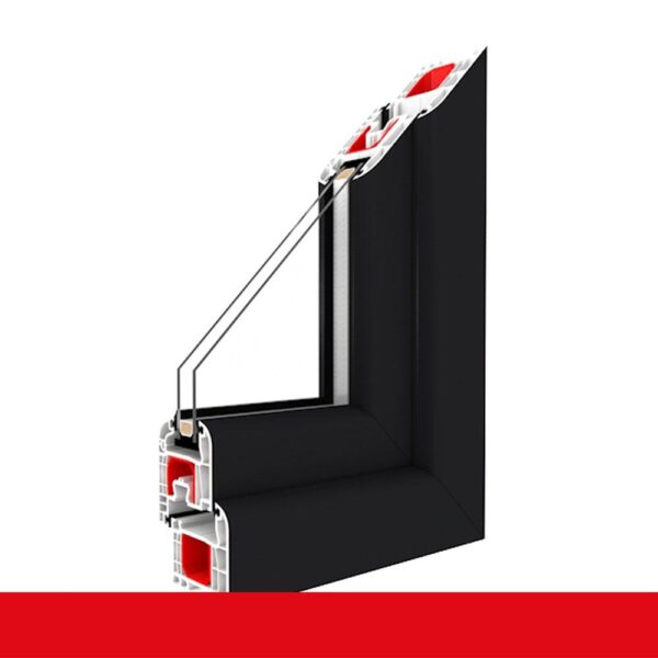 Kunststofffenster Badfenster Ornament Delta Anthrazit Glatt