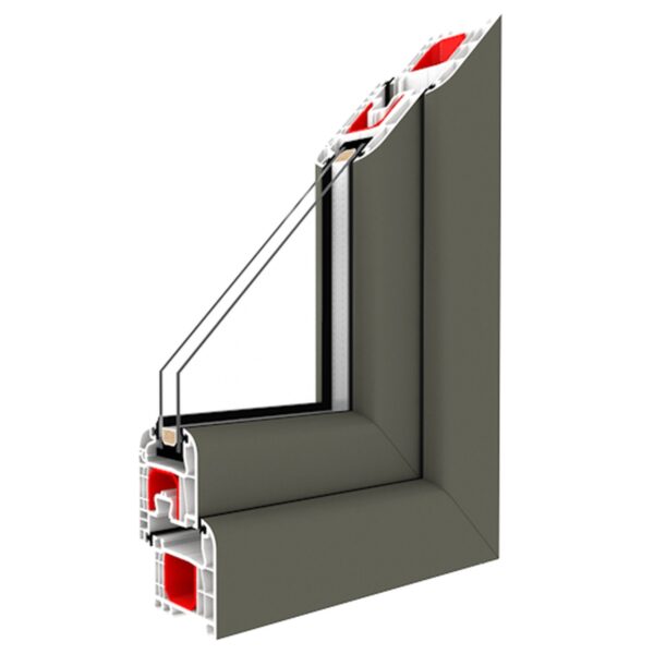 Kunststofffenster Dreh (ohne Kipp) Fenster Basaltgrau Glatt