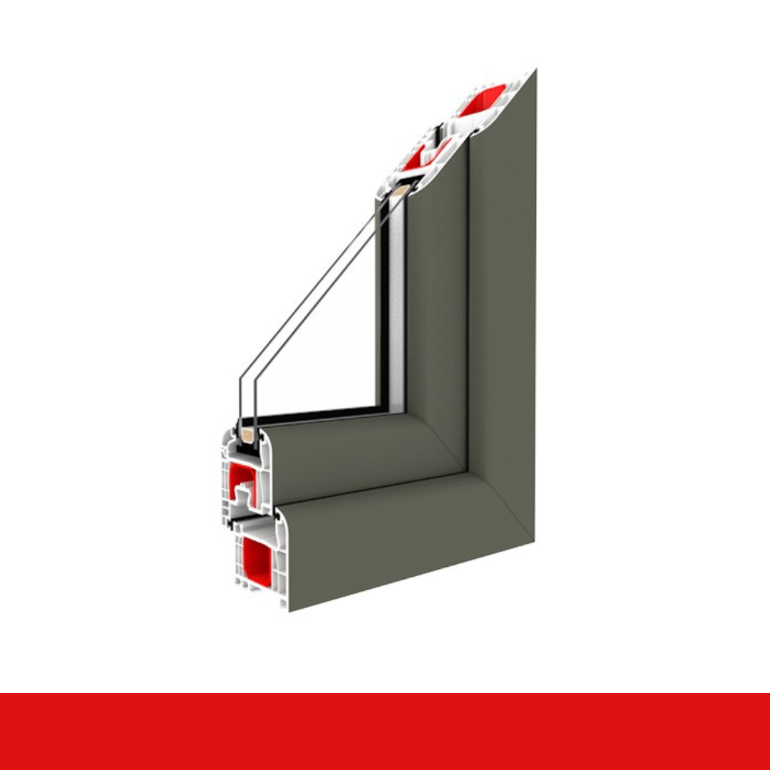 Balkonfenster Basaltgrau Glatt - 2-fach / 3-fach Festverglasung Balkon Fenster Fest