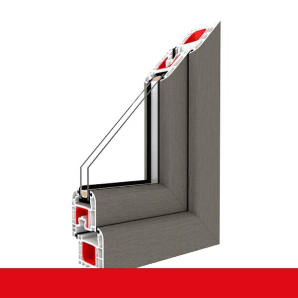 Kunststofffenster Badfenster Ornament Delta Betongrau