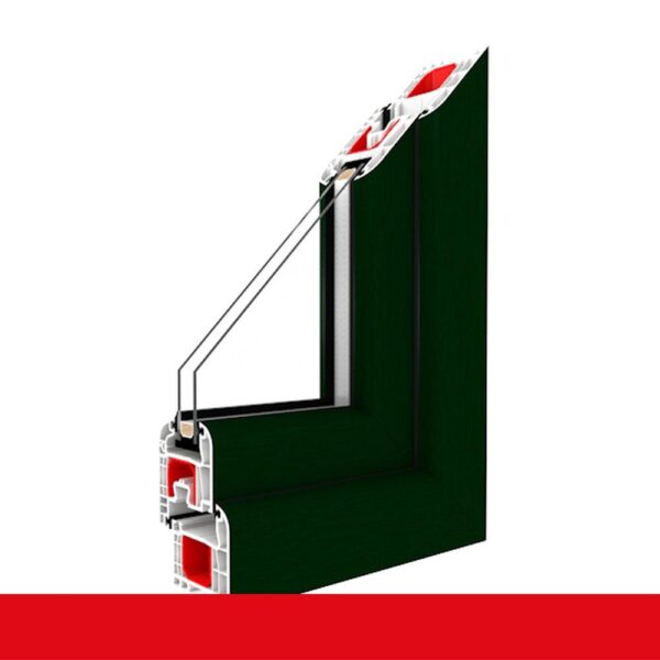 Kellerfenster Dunkelgrün 4 Sicherheitspilzzapfen abschließbarer Griff / Dreh/Kipp