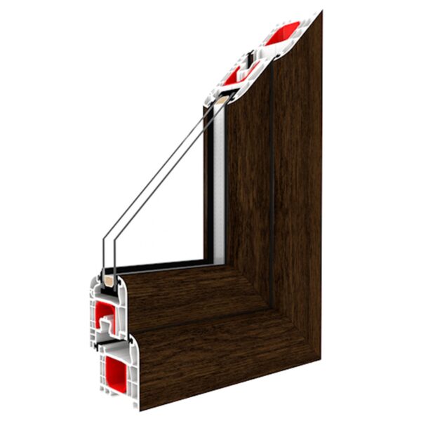Kunststofffenster Dreh (ohne Kipp) Fenster Eiche Dunkel