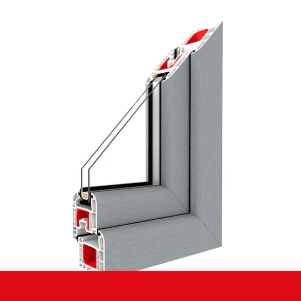 Kellerfenster Grau 4 Sicherheitspilzzapfen abschließbarer Griff / Dreh/Kipp