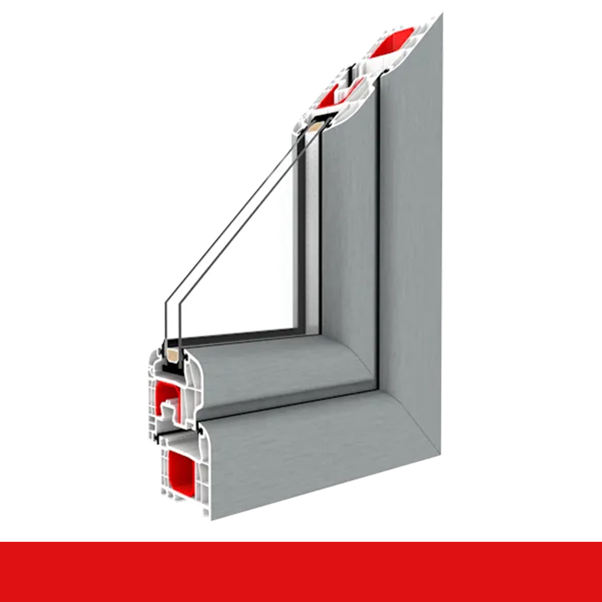 Kunststofffenster Badfenster Ornament Streifen Grau