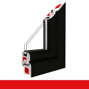 Kunststofffenster Badfenster Ornament Milchglas Schwarzbraun