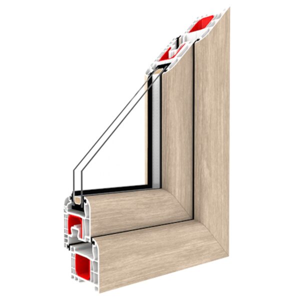 Balkontür Terrassentür Sheffield Oak Light mit flacher Schwelle 2flg. Stulp