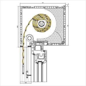 Fenstermaxx24 – Aufsatzrollladen 215 mm mit Insektenschutzgitter Innen