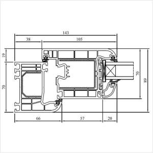 Fenstermaxx24 – Iglo 5 Balkontuer PP 105 mm nach aussen
