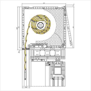 Fenstermaxx24 – Aufsatzrollladen 225 mm mit Iglo HS Tuer und Revision von der Seite