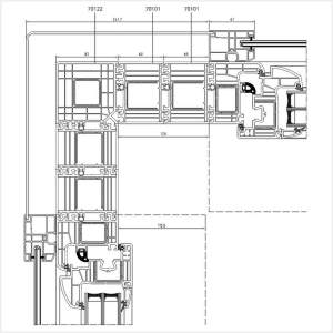 Fenstermaxx24 – Fuehrungsschiene mit Eckkopplung 90° am Iglo Energy Profil