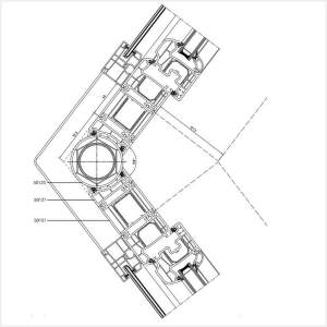 Fenstermaxx24 – Fuehrungsschiene mit variablen Eckverbinder 105° am Iglo 5 Profil