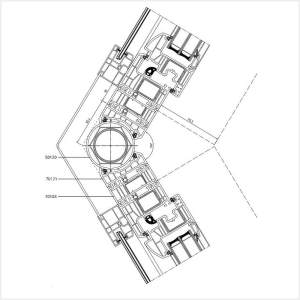 Fenstermaxx24 – Fuehrungsschiene mit variablen Eckverbinder 118° am Iglo Energy Profil