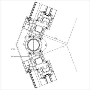 Fenstermaxx24 – Fuehrungsschiene mit variablen Eckverbinder 138° am Iglo 5 Profil