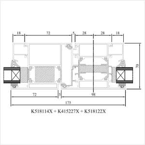 Fenstermaxx24 – MB 70HI Balkontuer nach innen mit Seitenteil Fest