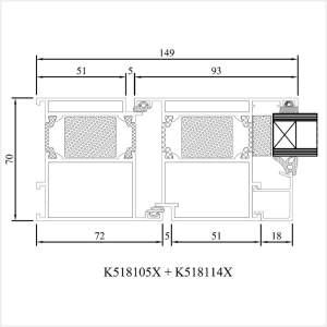 Fenstermaxx24 – MB 70HI Tuer nach aussen Rahmenprofil