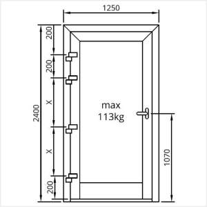 Fenstermaxx24 – MB 86 SI 4x 2 flueglige Tuerbaender mit maximal Massen und Gewicht
