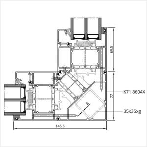 Fenstermaxx24 – MB 86 SI Eckkopplung 90° aussen