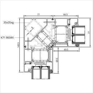 Fenstermaxx24 – MB 86 SI Eckkopplung 90° innen