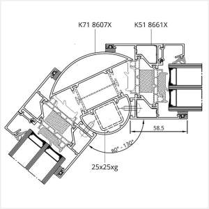 Fenstermaxx24 – MB 86 SI Eckkopplung Variabel aussen schmaler Winkel