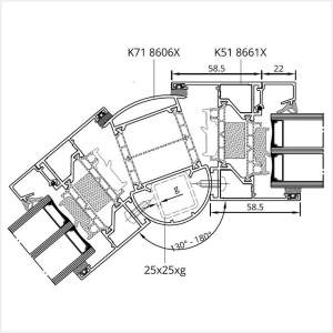 Fenstermaxx24 – MB 86 SI Eckkopplung Variabel aussen weiter Winkel