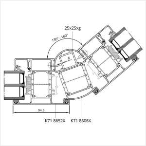 Fenstermaxx24 – MB 86 SI Eckkopplung Variabel innen weiter Winkel