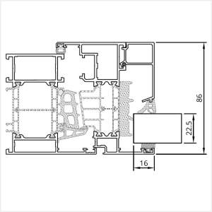 Fenstermaxx24 – MB 86 SI Fenster Verglasung mit 225 mm Breite