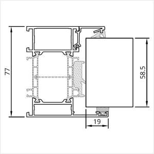 Fenstermaxx24 – MB 86 SI Festverglasung mit 585 mm Breite