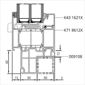 Fenstermaxx24 – MB 86 SI Festverglasung mit Anschlussprofil
