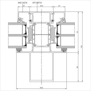Fenstermaxx24 – MB 86 SI Glasteilende Kaempfer Sprosse mit statischem Pfosten aussen