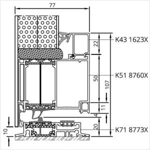 Fenstermaxx24 – MB 86 SI Tuer nach aussen Schwelle mit einseitiger Aufsatzfuellung