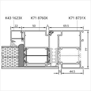 Fenstermaxx24 – MB 86 SI Tuer nach aussen mit einseitiger Aufsatzfuellung