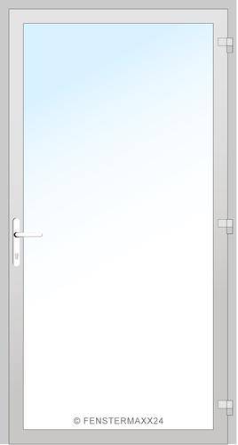 Drutex ALU Nebeneingangstür 800 x 1900 (Gesamt mit Zusätzen: B 800 x H 1900) Innen: Verkehrsweiß - RAL 9016 Matt Aussen: Verkehrsweiß - RAL 9016 Matt