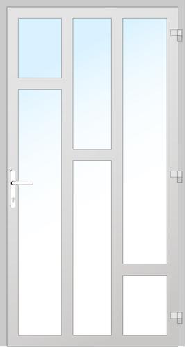Drutex Holz Nebeneingangstür 2700 x 2400 (Gesamt mit Zusätzen: B 2700 x H 2400) Innen: Weiss (deckend) Aussen: Weiss (deckend)