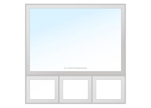 Drutex PVC Fenster 350 x 210 (Gesamt mit Zusätzen: B 350 x H 420 ) Innen: Weiss (ohne Dekorfarbe) Aussen: Weiss (ohne Dekorfarbe)