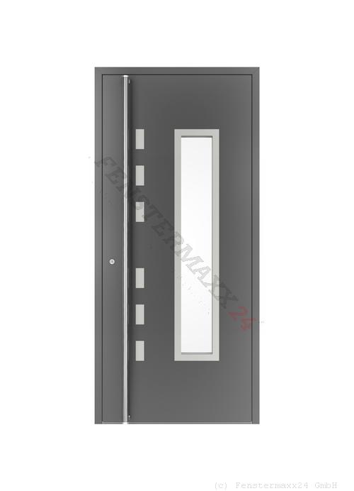 Drutex ALU Haustür 980 x 2050 (Gesamt mit Zusätzen: B 980 x H 2050) Innen: ADEC M103 Mahagoni Aussen: ADEC M103 Mahagoni