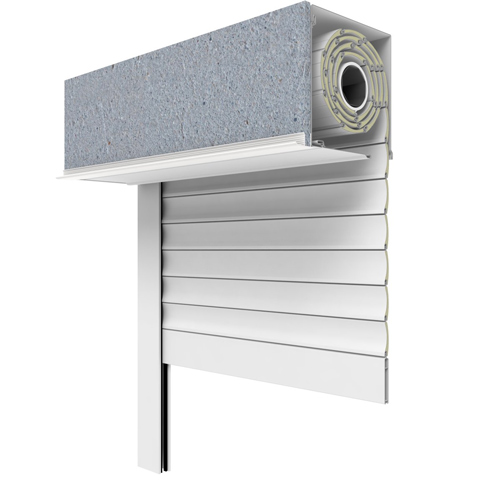 Drutex Vorsatzrollladen 1750x1150 | Führungsschiene und Kastenfarbe: Weiß | Panzer und Endleiste: Weiß