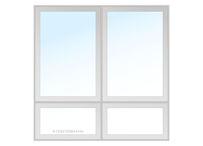 Aluplast PVC Fenster 2200 x 1100 (Gesamt mit Zusätzen: B 2200 x H 2200 ) Innen: Weiss (ohne Dekorfarbe) Aussen: Weiss (ohne Dekorfarbe)
